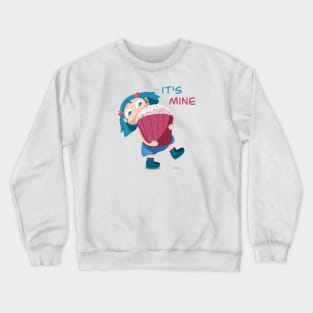 Cute girl with gigantic cupcake Crewneck Sweatshirt